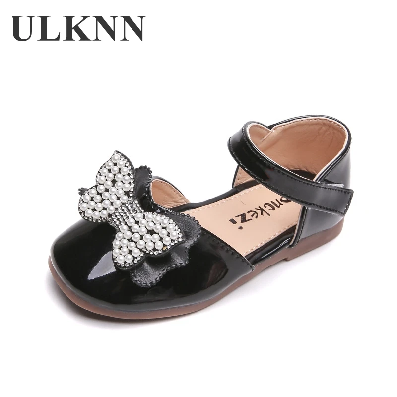 

ULKNN 2020 Girls' Fashion Fairy Sister Soft Princess 3-6 Pearl Bows Summer nv bao Show Flat Sandals