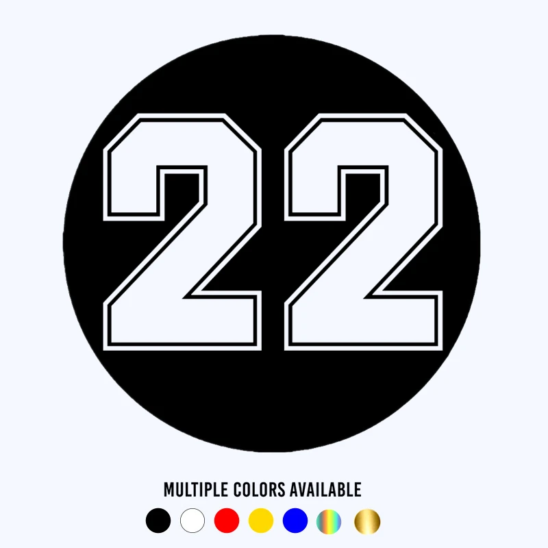 CK20185-Various-Sizes-Funny-Vinyl-Decal-Racing-Number-22-Car-Sticker ...