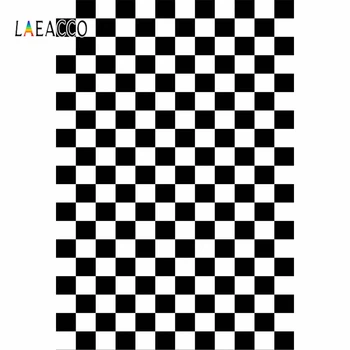 

Laeacco Black White Grid Portrait Scene Party Photography Backdrops Customized Photographic Background For Photo Studio