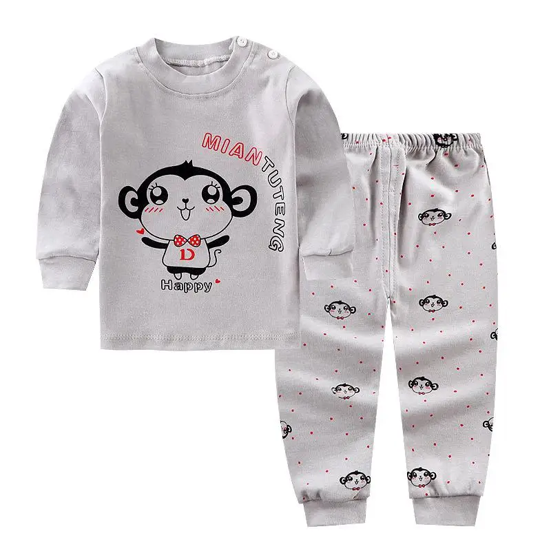Комплект хлопковой одежды из 2 предметов для маленьких девочек осенне-зимняя рубашка для отдыха с длинными рукавами и принтом с героями мультфильмов+ штаны, костюмы для малышей - Цвет: P12