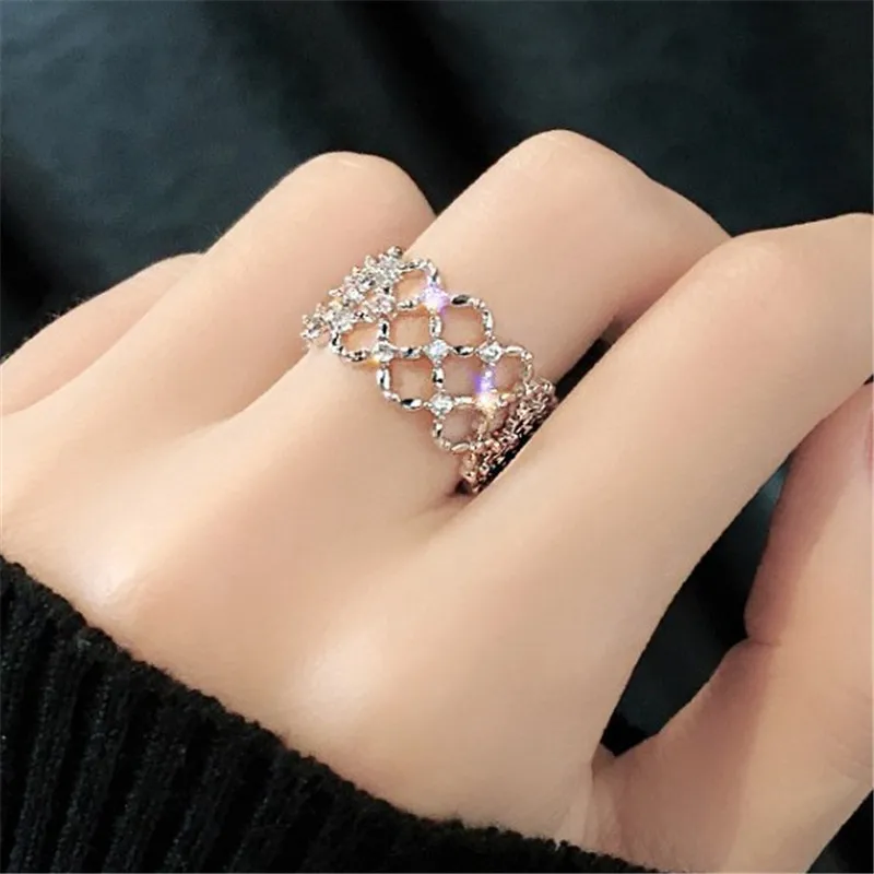 Регулируемое кольцо морозный стиль Открытие Мода для женщин Простые соединительные кольца ювелирные изделия персонализированный тренд изысканность