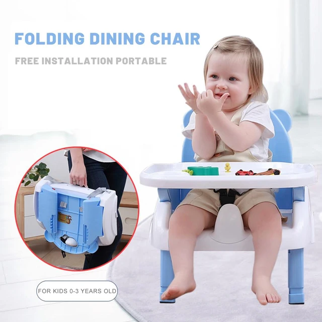 Chaise de Salle à Manger Pliable pour Bébé, Rehausseur d'Alimentation pour  Enfant de 0 à