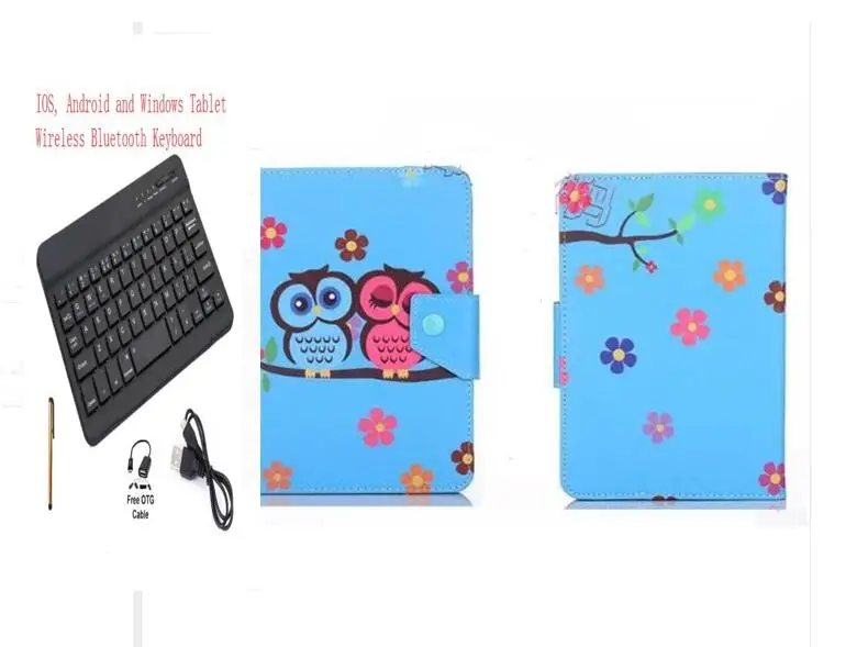 Universal Cartoon Cover for Huawei MediaPad T3 10 AGS-L09 AGS-L03 9.6 Inch Tablet Keyboard Wireless Bluetooth Keyboard Case+pen - Цвет: Keyboard Case