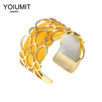 

Cremo Cuff Rings Adjustable Size Rings For Female Birthday Gift Gold Stainless Steel Rings Interchangeable Leather Bague Jewelry