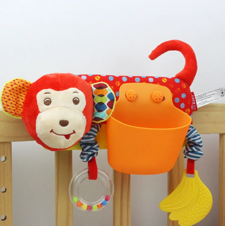Детские игрушки, Мультяшные детские погремушки с прорезывателями, мобильная кровать для кукол, игрушки для новорожденных, чехол для хранения коляски