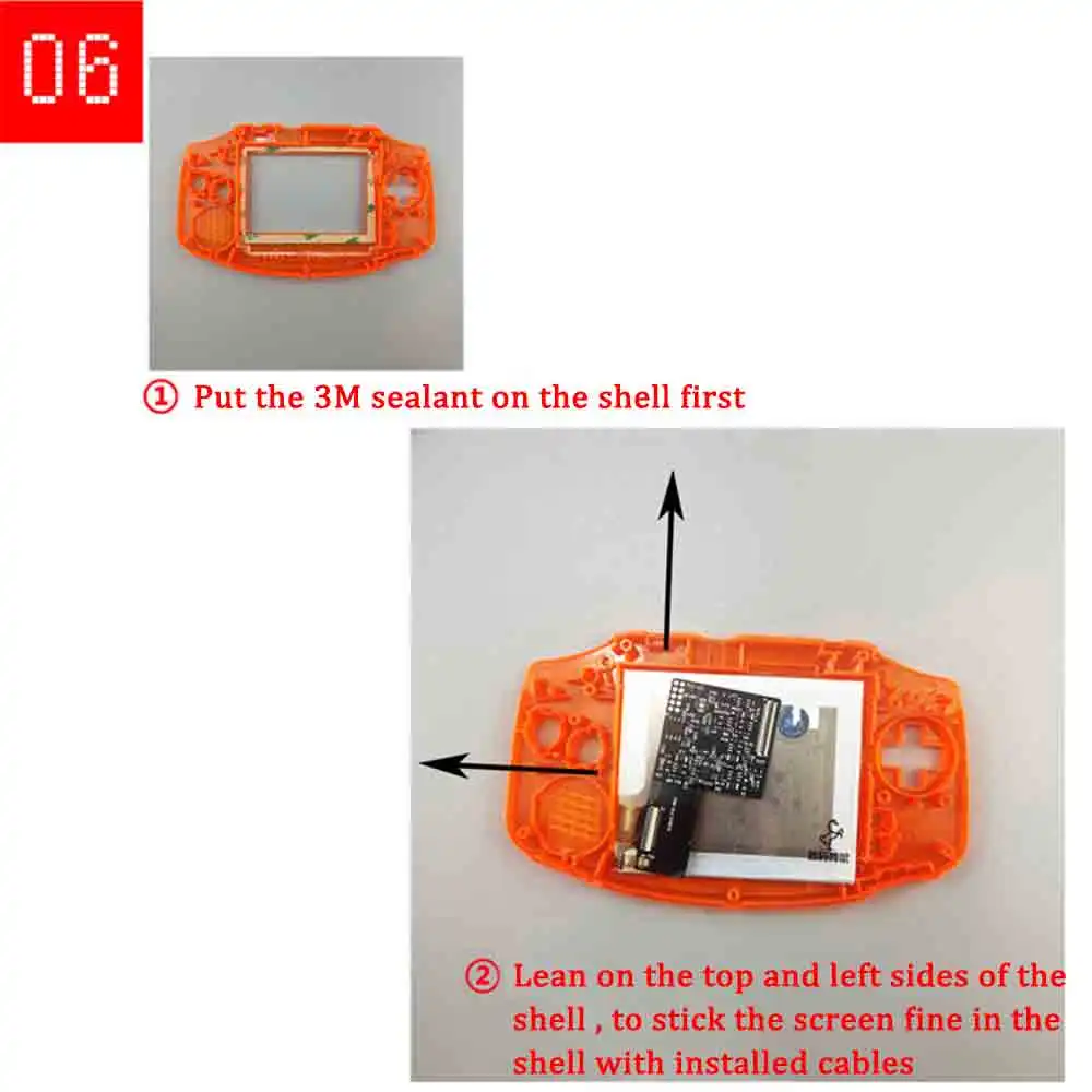 e 40pin destaque brilho lcd kits para gameboy avanço