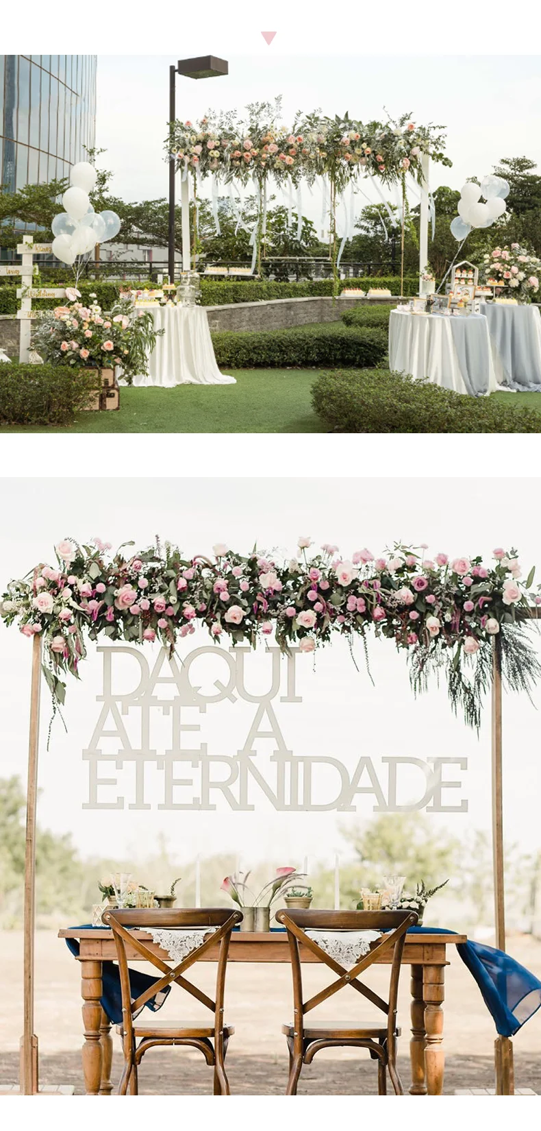 JAROWN Customized Rouge Pink Flowers Romantic Wedding Artificial Flower Row Flower Ball Decoration Background Flowers Stand Arch Decorative Flores (6)