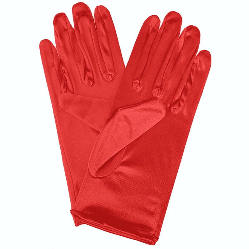 1 Pair Fashion Women Wrist Length Satin Gloves Sexy Short Gloves Ladies Girls Hand satin gloves