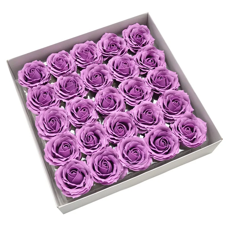 06 purple 25 шт., диаметр 7,5 см, искусственные цветы, роза, мыло, голова цветка, сделай сам, подарок на день Святого Валентина, свадьба, вечеринка, Домашний Декоративный букет - Цвет: 06 purple