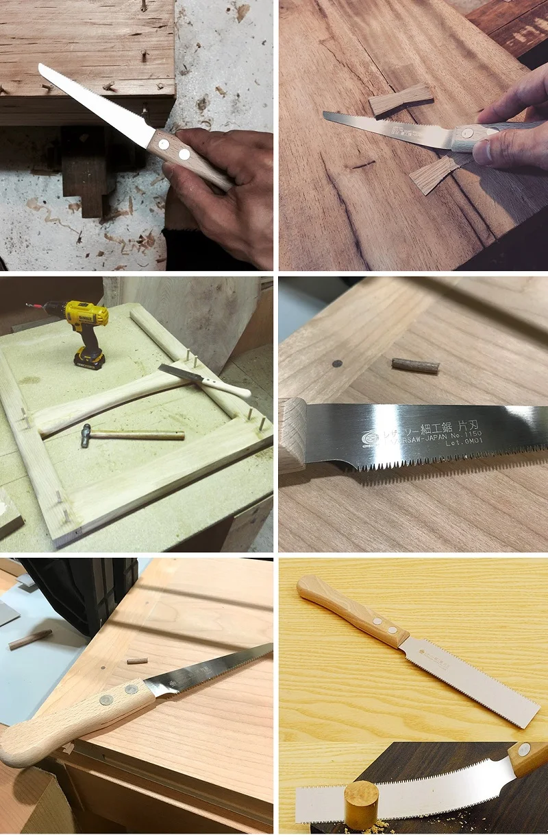 1150/1151 Japanese Joinery saw Flush Cutting Saw Double Edges Fine Woodworking Wood nail cut Made in Japan 4