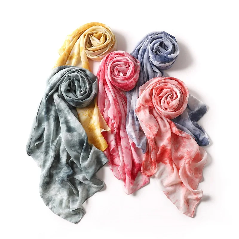 

Women's Soft Ombre Chiffon Scarves Wraps Summer Muslim Hijab Headwrap Fashion Traval Beach Long Shawl Gradient Polyester Turbans