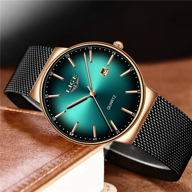 LIGE Sports Date Mens Watches Top Brand Luxury Waterproof Fashion Cool Watch Men Ultra Thin Dial Quartz Watch Relogio Masculino