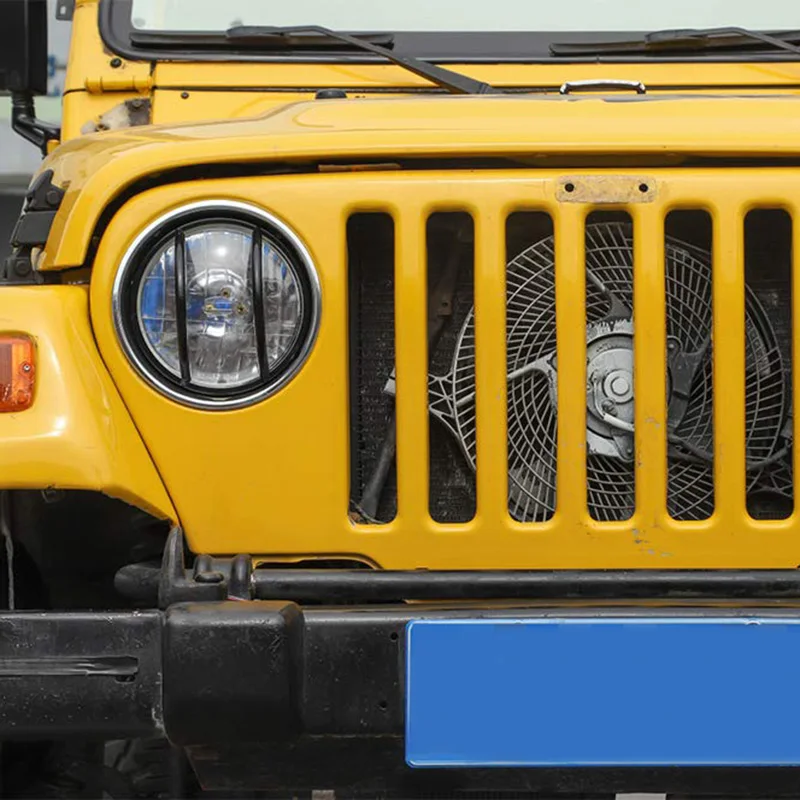 Передние накладки на фары, сменные протекторы на фары для Jeep Wrangler TJ 1997-2006 черный