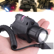 Тактический красный лазерный белый светодиодный светильник с 3 режимами для страйкбола, спортивный светильник-вспышка, дистанционный военный светильник для охоты на открытом воздухе