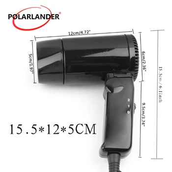 

1 Pc 12V Window Defroster Portable Car Hair Dryer Cigarette Lighter Plug Hot/Cold Folding Camping Travel Dryer Black