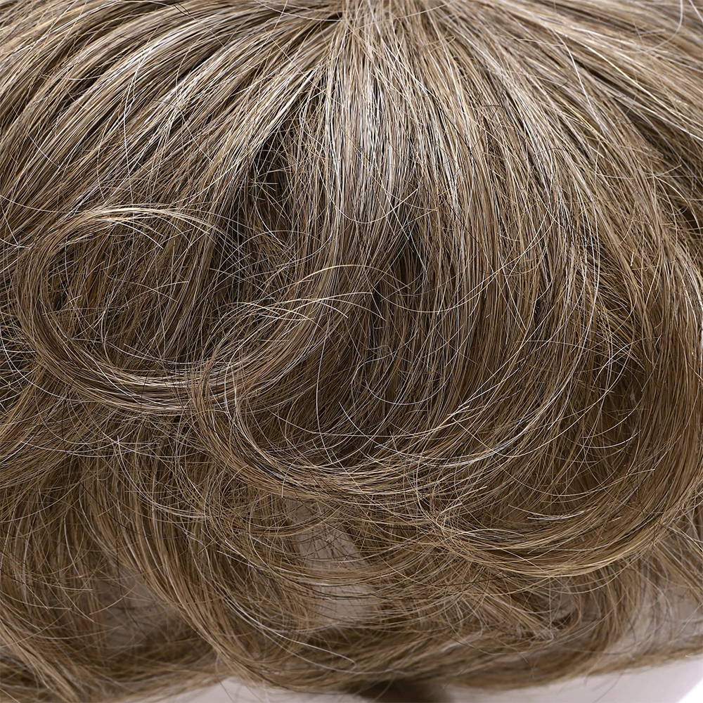Human Hair Toupee 16x19cm Small Men Toupee Hair Topper 140% Density Natural Wave 4''