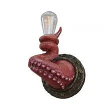  Wall Sconce Light Octopus Tentacle Shape Realistic Resin Creative Animal LED Wall Aisle Lamp for Bar 