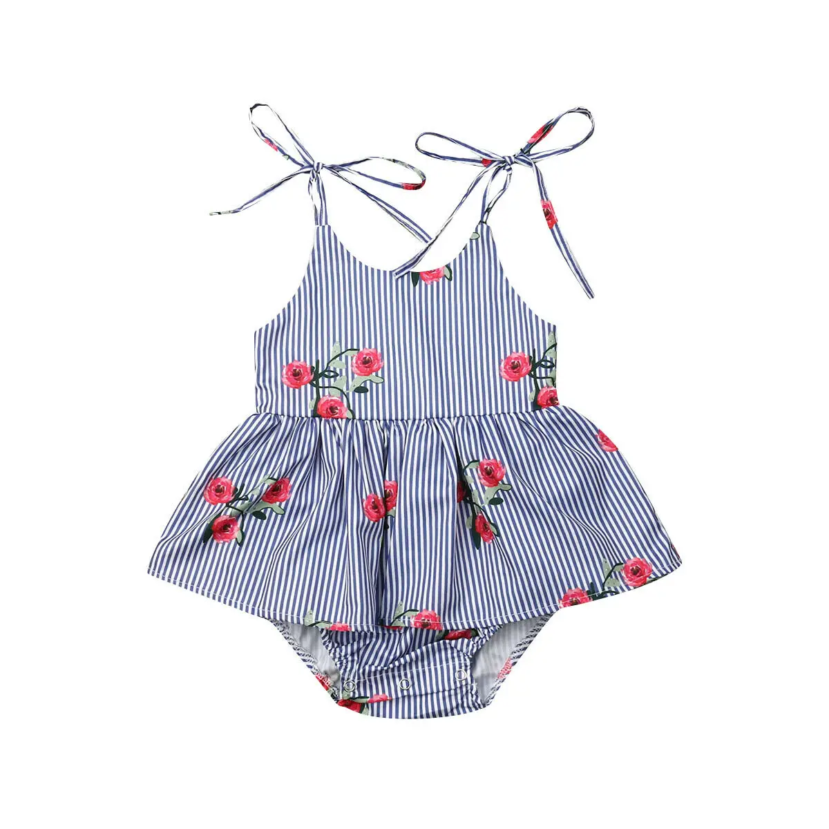 Toddler Kids Baby Girl Clothes Cotton Sleeveless Sling Floral One-Piece Twins Sister Bodysuit Dress Fashion Infant Outfits - Цвет: Romper A 6 12M