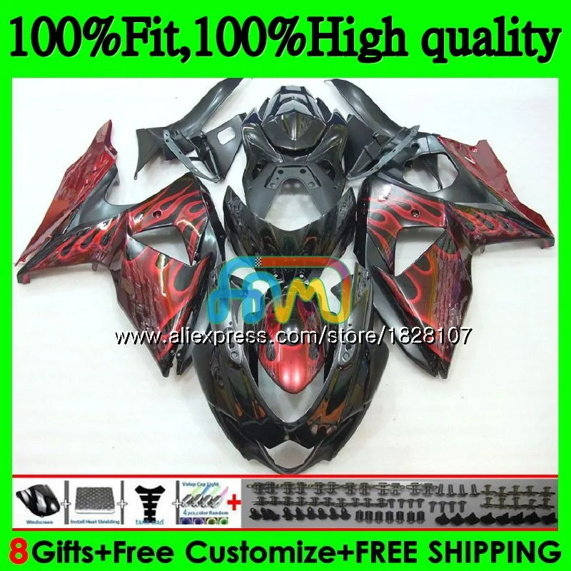 K9 для SUZUKI GSXR-1000 Красный Пламя GSXR 1000 09, 10, 11, 12, 13, 15 и 16 44BS. 29 GSXR1000 2009 2010 2011 2012 обтекатель
