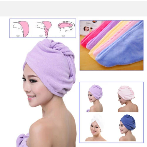 

Microfibre After Shower Hair Drying Wrap Towel Quick Thickened microfiber dry hair super absorbent shower cap dry hair towel