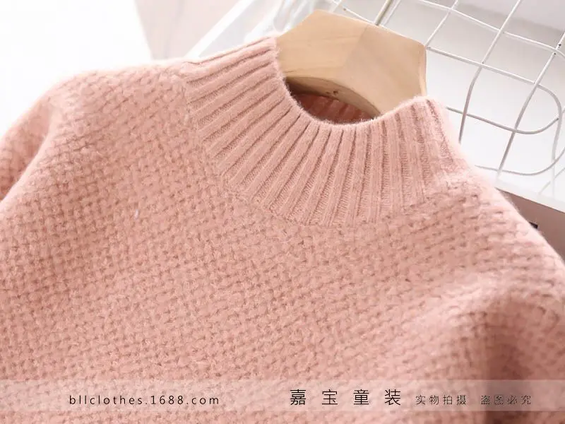 329073, 9932-19, осень, 3 цвета, для девочек, однотонный вязаный Универсальный Детский свитер, детская одежда