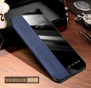 

Luxury For Huawei P40 Pro Flip Case Window Automatic Sleep Wake Up For Huawei P40 P40Pro Leather Case Classical Back Cover
