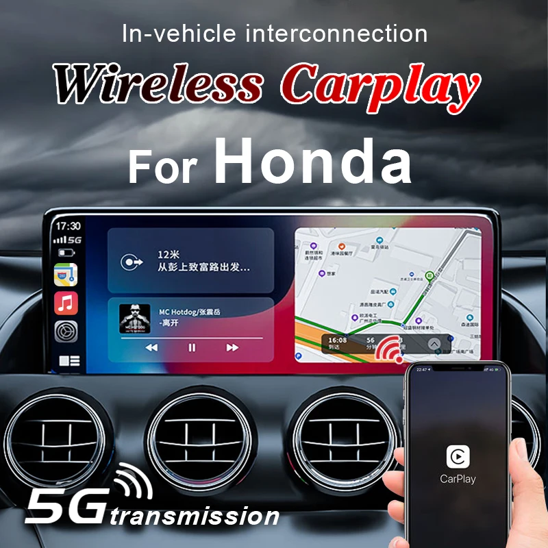 

Wireless CarPlay Adapter Activator For Honda Accord Elysion Crosstour Fit CR-V Ridgeline Avancier Odyssey Car Multimedia Player