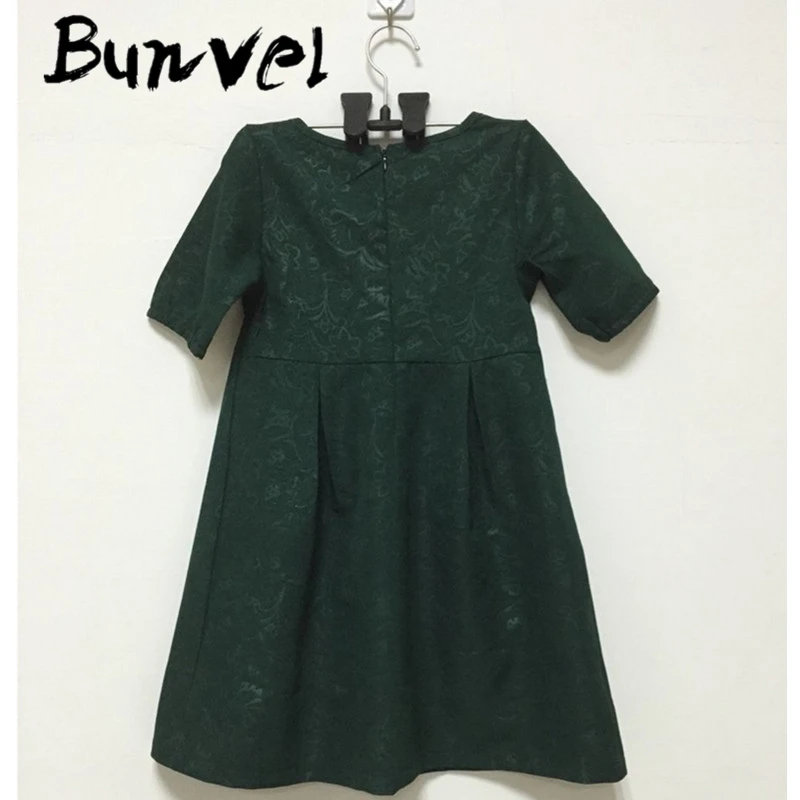 Bunvel/одежда «Мама и я» зеленое платье с круглым вырезом для мамы и дочки повседневные женские платья с рукавом три четверти для мамы и дочки, 5
