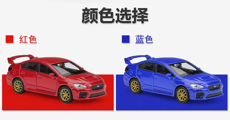 WELLY Welly 1: 34-36-39 Subaru WRX STi модель сплава Модель автомобиля вытяжной задний автомобиль
