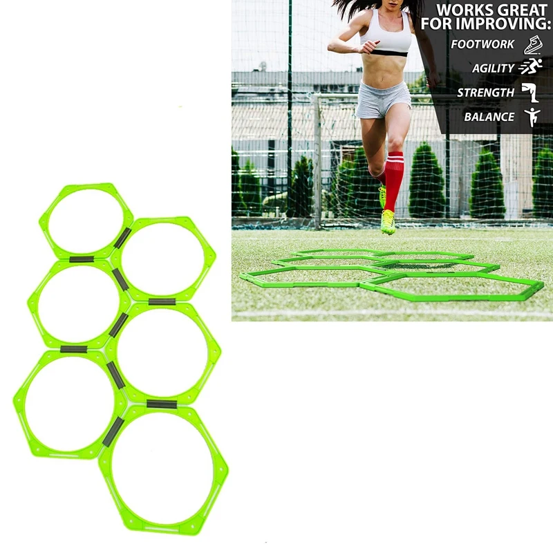 Details about   1pc Hexagon Agility Football Training Rings Exercise Training S1G1 Rings T9S6 