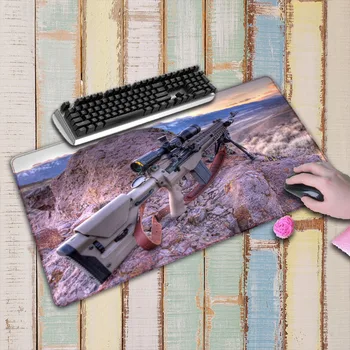 

Gun Picture Anti-Slip Laptop PC gaming Mice Pad Mat Large Locking Edge Mousepad For Optical Laser Mouse For CSGO DOTA2