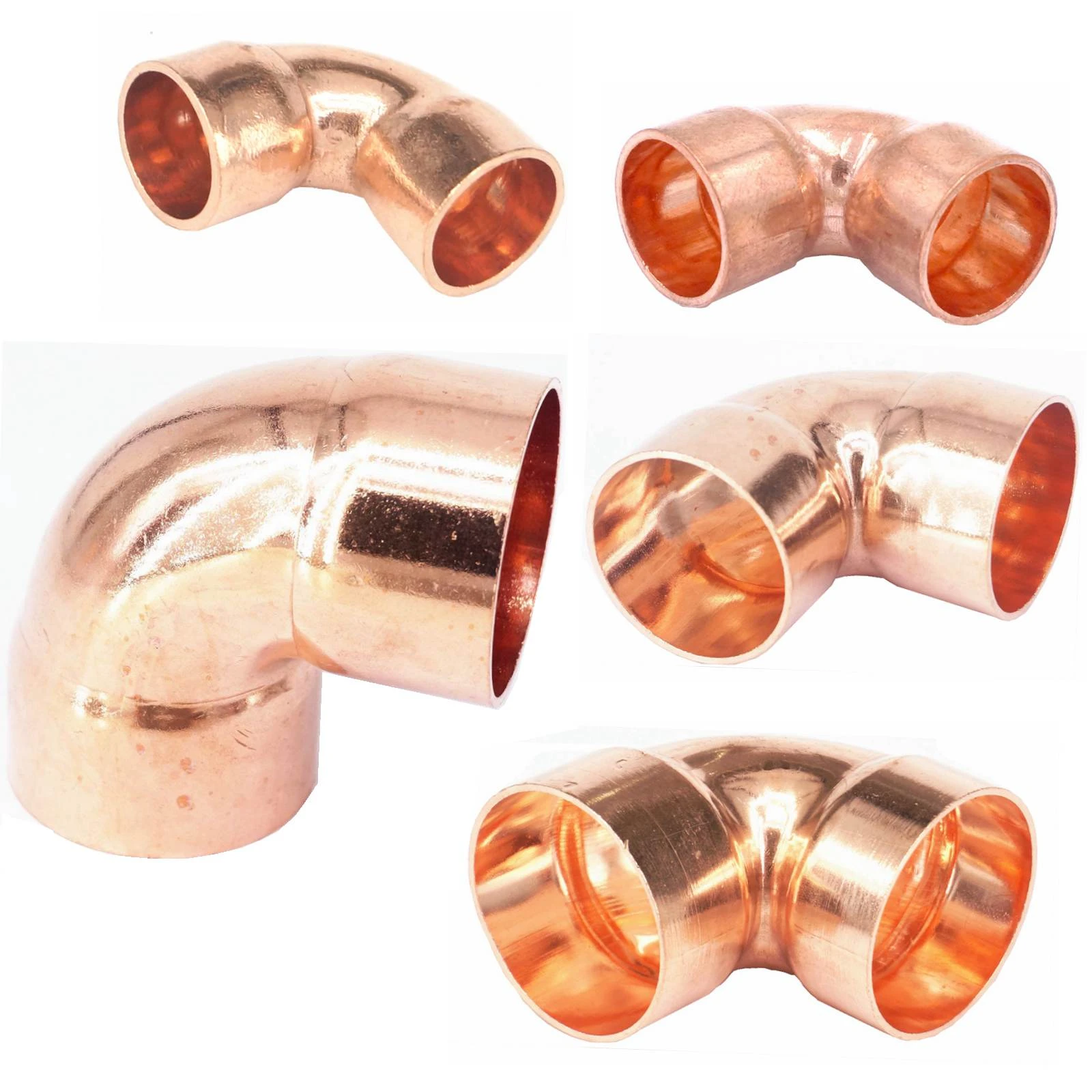 8mm End Feed Fittings Copper Plumbing Straight Coupling Stop End Elbow Tee