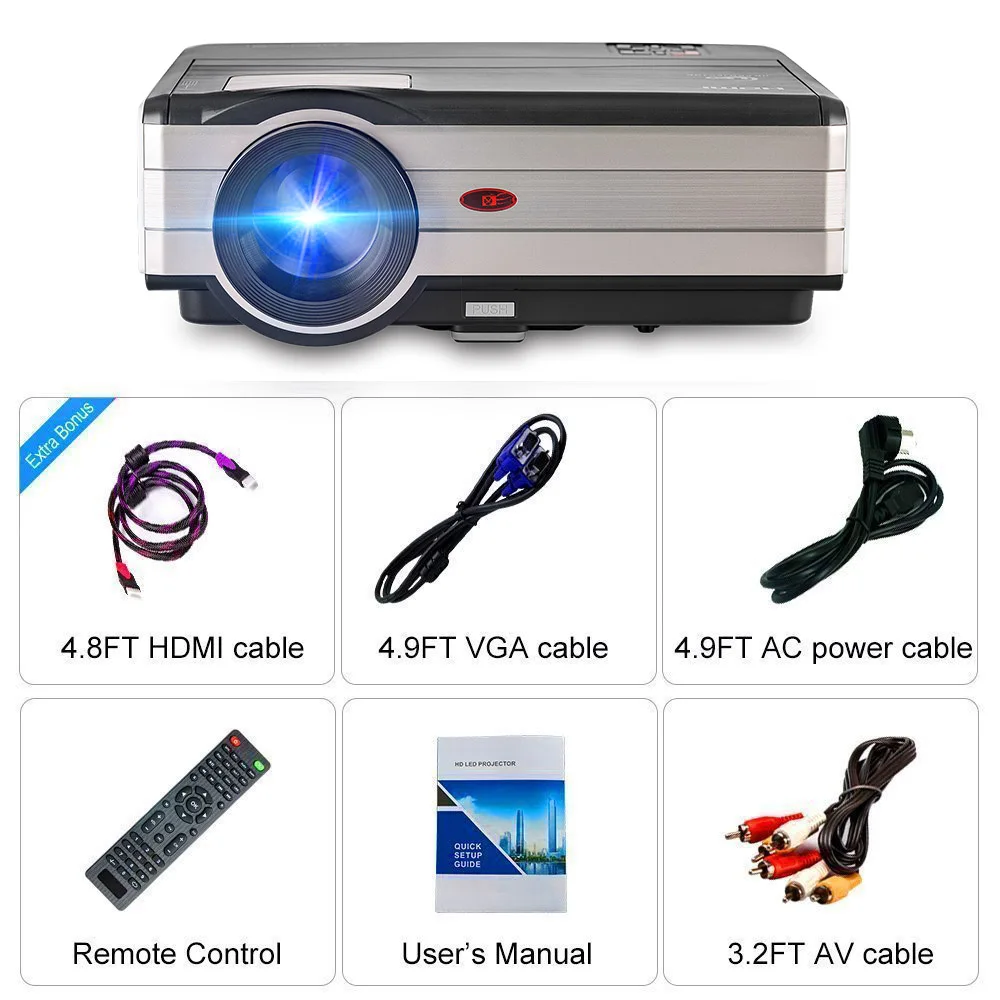 Светодиодный смарт проектор A8 Android Wi Fi домашний кинотеатр Bluetooth Miracast Airplay Full HD