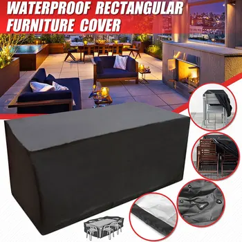 

Table Covers Waterproof Windproof & Ant Garden Furniture Covers Outdoor 420D Heavy Duty Oxford Polyester Rectangular Patio