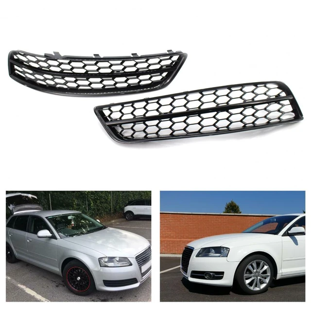 2Pcs Wear-resistant Fog Light Grille Stable Black Front Bumper