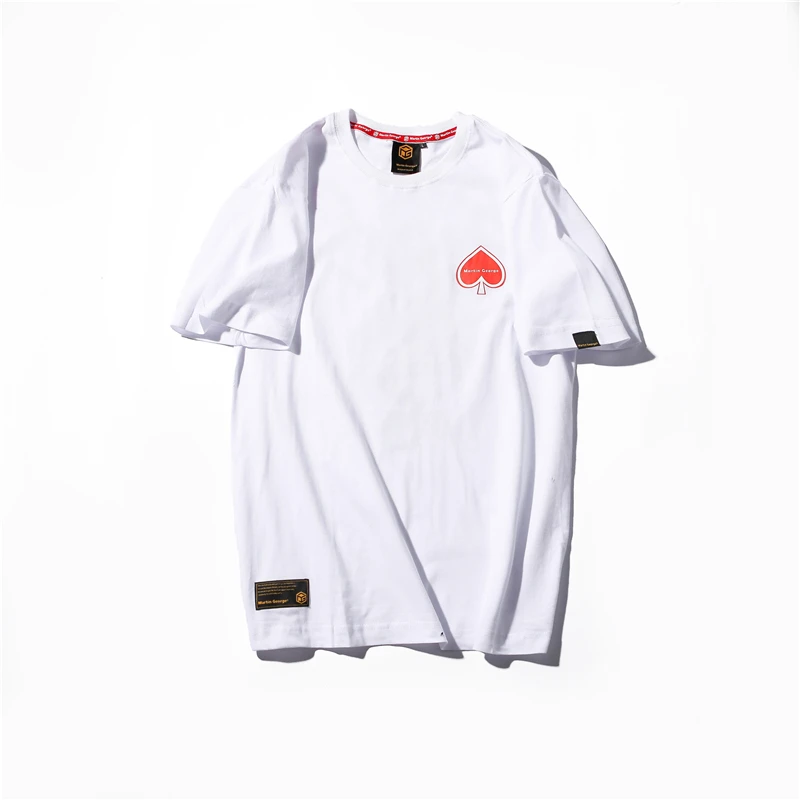 2019 Summer Men's New Casual Solid Color Letter Printing Short-sleeved Round Neck T-shirt Loose Temperament Trend Cotton