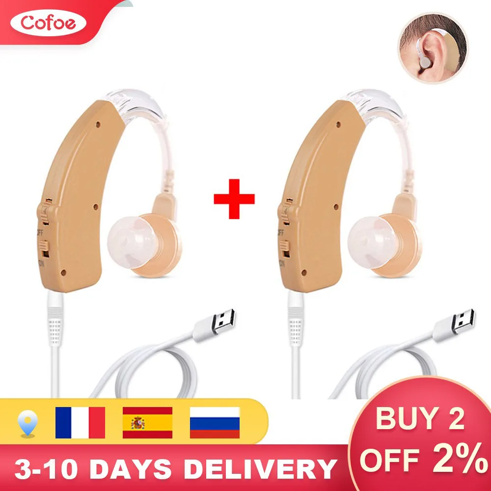 Hearing Aid Sound-Amplifier Ear-Aid Deaf Elderly-Care BTE Cofoe Mini Invisible USB 