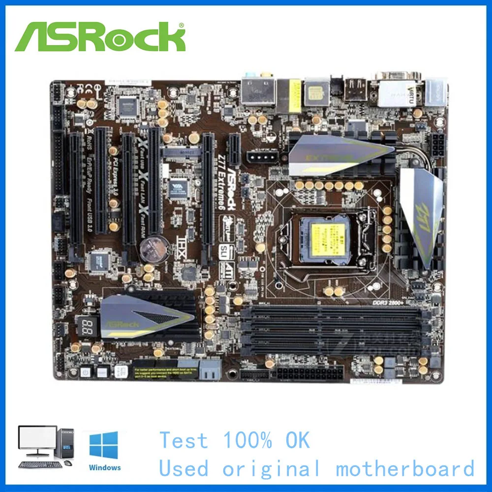 

For ASRock Z77 Extreme 6 Motherboard LGA 1155 For Intel Z77 DDR3 Used Desktop Mainboard USB3.0 SATA 3