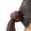 Hair Band 100% Real Genuine Mink Hair Rope Vintage Elastic Headdress Hair Band Scrunchie Rope Ponytail Tail Stripe Wrist Band 3