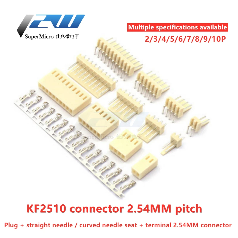 50 компл./лот KF2510 коннектор 2 54 мм штекер + прямой игольчатый 2P 3P 4P 5P 6P 7P 8P 9P 10P |