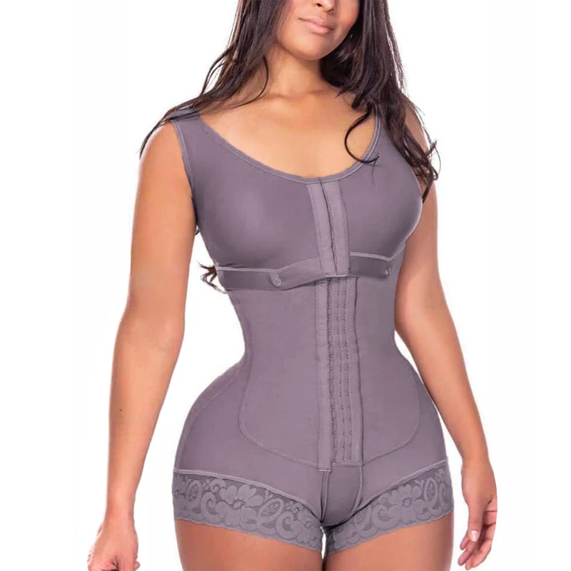Fajas Postpartum Girdle Waist Trainer Full Body High Compression Corset Garment With Bra Shapewear Body Shaper Thong