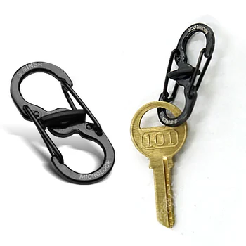

5pcs Stainless steel S Type Climbing Hook Mini Keychain Carabiner Outdoor Dual Buckle Key Chain 8 Shape Buckle for Camping