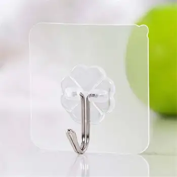 

Set Hook Bathroom Accessories Transparent Strong Adhesive Door Wall Hanger Towel Mop Handbag Holder Hooks For Kitchen Bathroom
