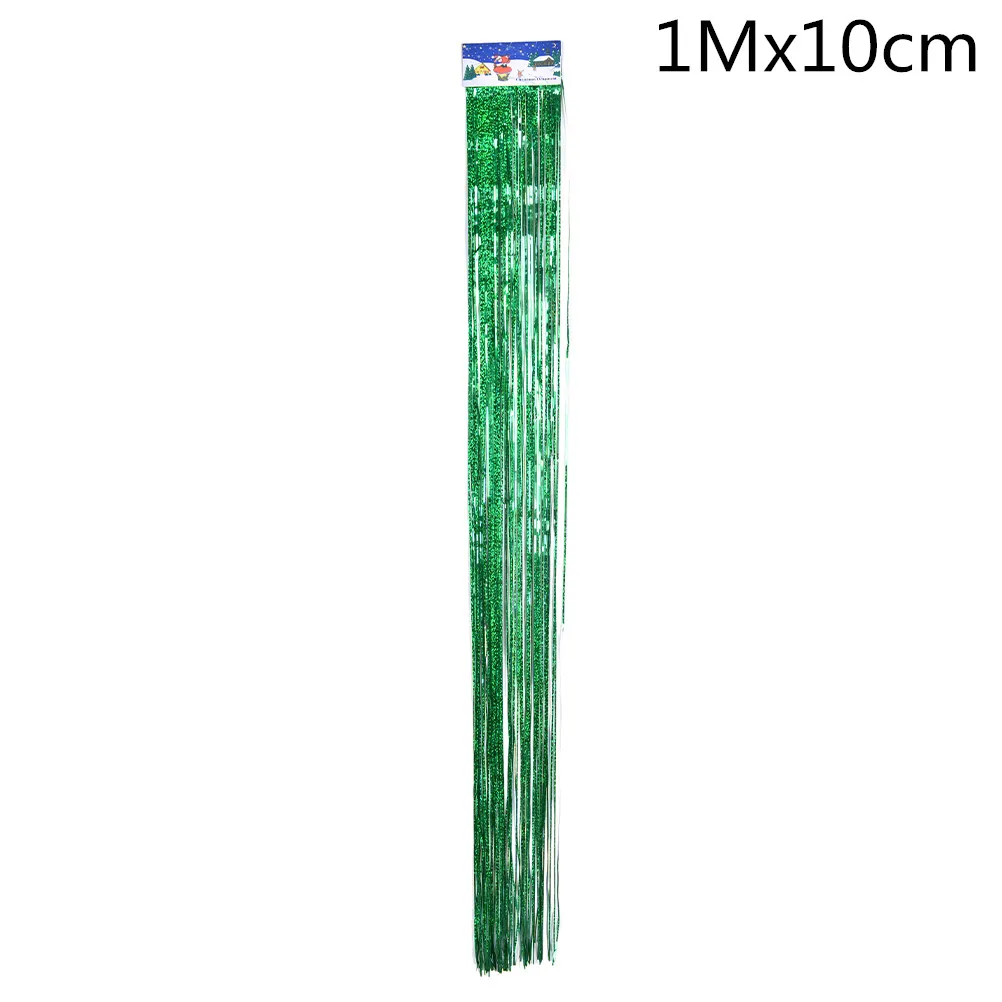 1Mx10cm Green 1 м 2 м цветные металлические блестки из фольги, бахрома, занавеска, украшение на день рождения, свадебная фотография, фон, занавеска, реквизит для фотографий - Цвет: 1Mx10cm Green