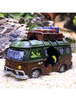 

Bus Shelter Fish Tank Landscaping Ornament Simulation Crafts Aquarium Decoration H55A