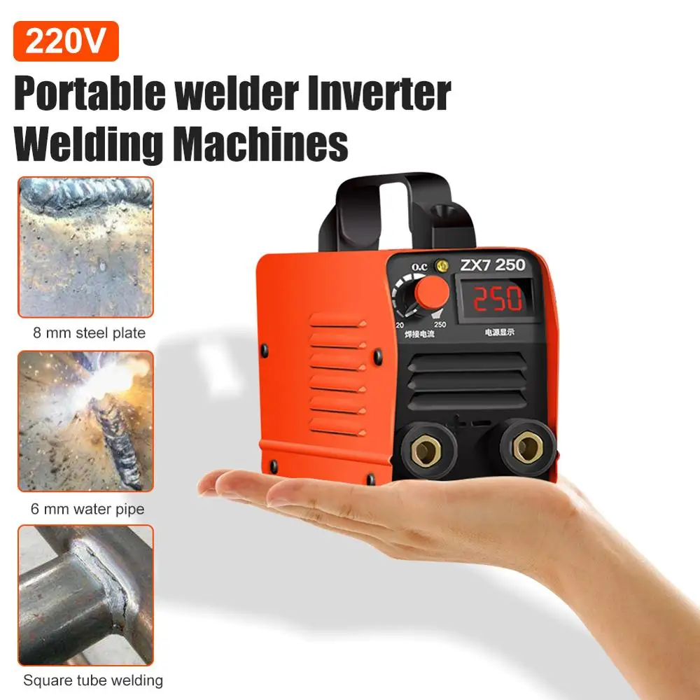 

220V 250A High Quality Mini portable welder LCD Display Handheld Inverter Welding Machines ZX7-250