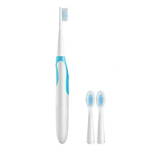 Adult Electric Toothbrush Waterproof Battery Powered Whitening Sonic Vibration Toothbrush and Toothbrush Head 2pc - Цвет: Синий