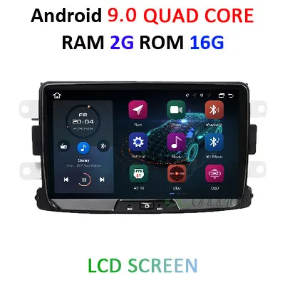 DSP ips для Duster/Logan/Dacia/Sandero/Captur/Lada/Xray 2/Logan 2 4G 64G 8 Core Android 9,0 Автомобильный мультимедийный dvd gps радио плеер - Цвет: 2G 16G LCD