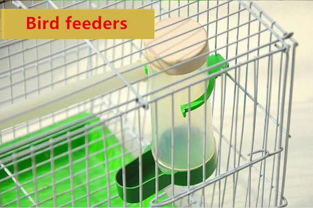 Pet Bird Automatic Drink Water Feeding Parrot Drinker Feeder Watering Plastic Clip Aviary Budgie Cockatiel 1 Set