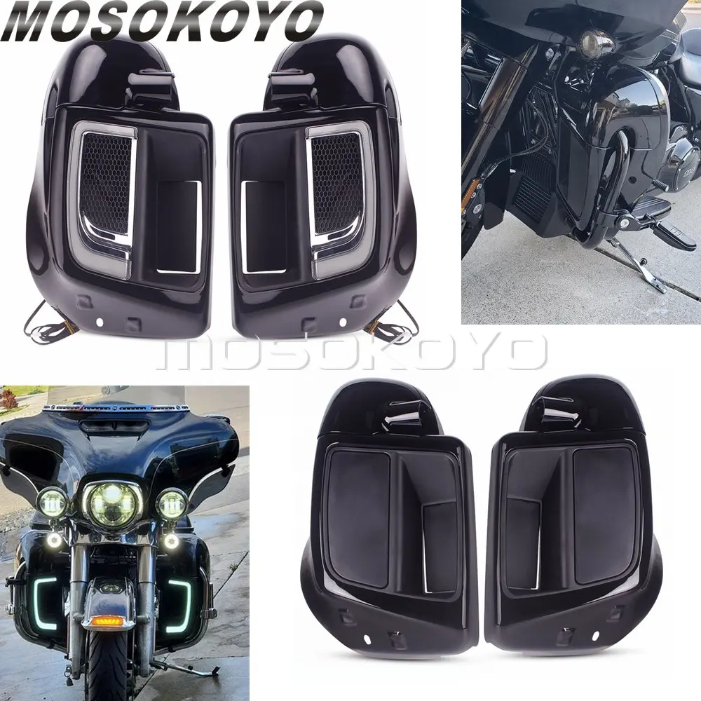 

Motorcycle Engine Guard Crash Bar Lower Vented Fairings For Harley Touring Road King Electra Glide Street Glide 2014-2021 FLRT
